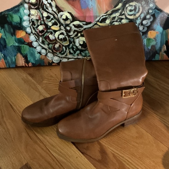Michael Kors Tan Leather Heeled Boots - Picture 3 of 3